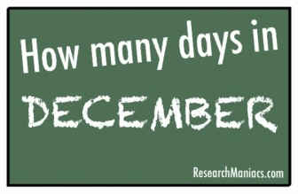 How many days in December?
