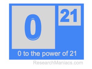 0 to the power of 21