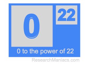 0 to the power of 22