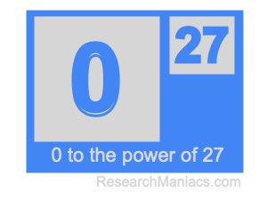 0 to the power of 27