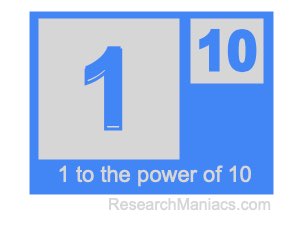 1 to the power of 10