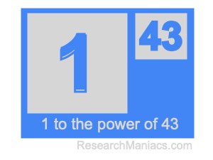 1 to the power of 43