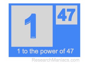 1 to the power of 47