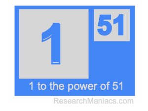 1 to the power of 51
