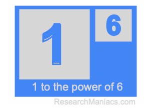 What is 1 to the power of 6? (What is 1 to the 6th power?)