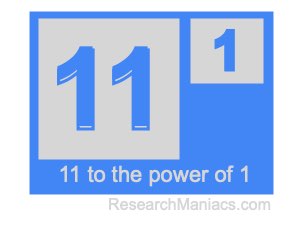 11 to the power of 1