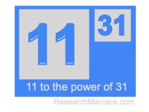 11 to the power of 31