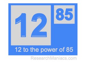 12 to the power of 85
