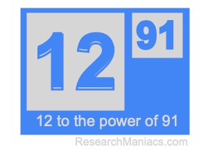 12 to the power of 91