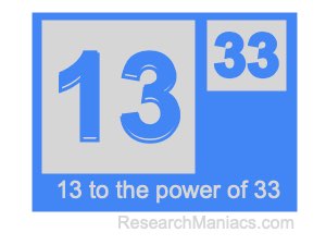 13 to the power of 33