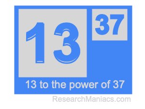 13 to the power of 37