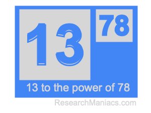 13 to the power of 78