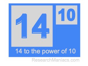 14 to the power of 10