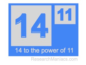 14 to the power of 11