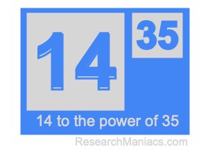 14 to the power of 35