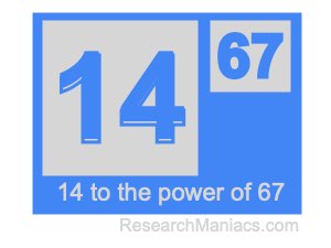 14 to the power of 67