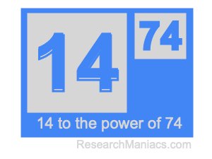 14 to the power of 74