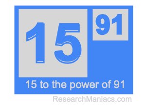 15 to the power of 91