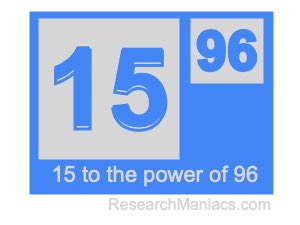 15 to the power of 96