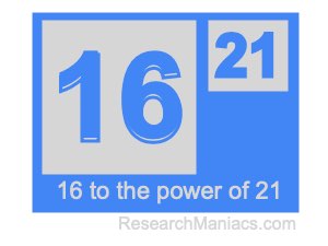 16 to the power of 21