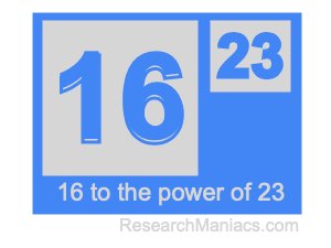 16 to the power of 23