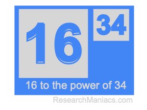16 to the power of 34