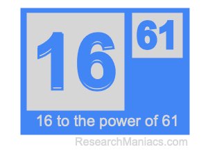 16 to the power of 61