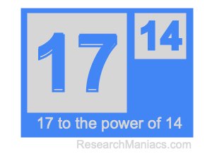 17 to the power of 14