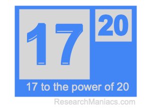 17 to the power of 20