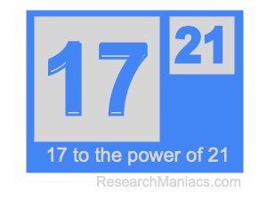 17 to the power of 21