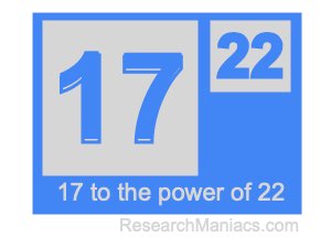 17 to the power of 22