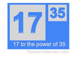 17 to the power of 35
