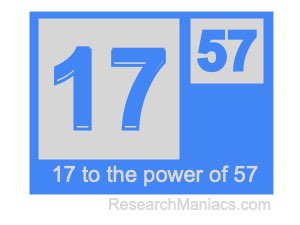 17 to the power of 57