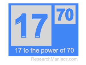 17 to the power of 70