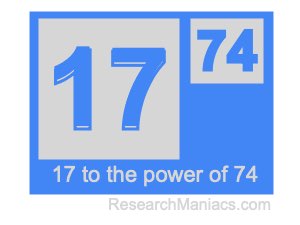 17 to the power of 74