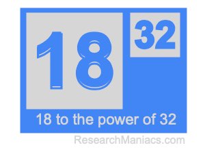 18 to the power of 32