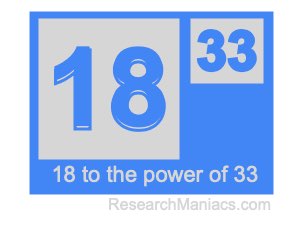 18 to the power of 33