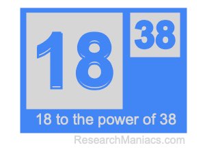 18 to the power of 38