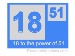 18 to the power of 51