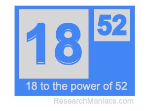 18 to the power of 52