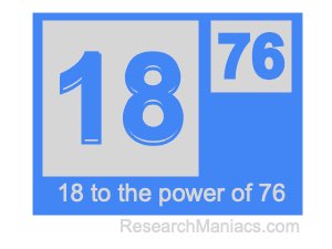 18 to the power of 76