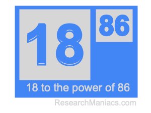 18 to the power of 86