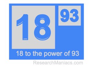 18 to the power of 93