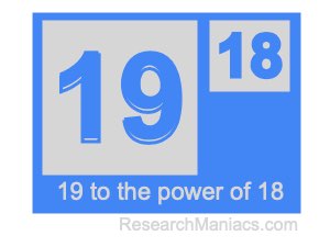 19 to the power of 18