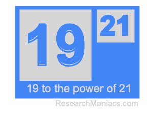 19 to the power of 21