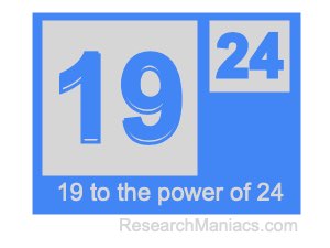 19 to the power of 24