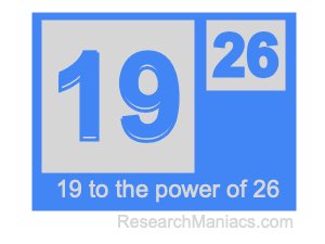 19 to the power of 26