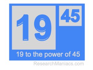 19 to the power of 45