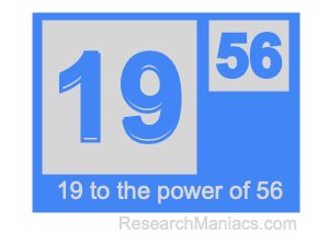 19 to the power of 56