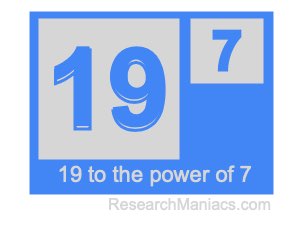 19 to the power of 7